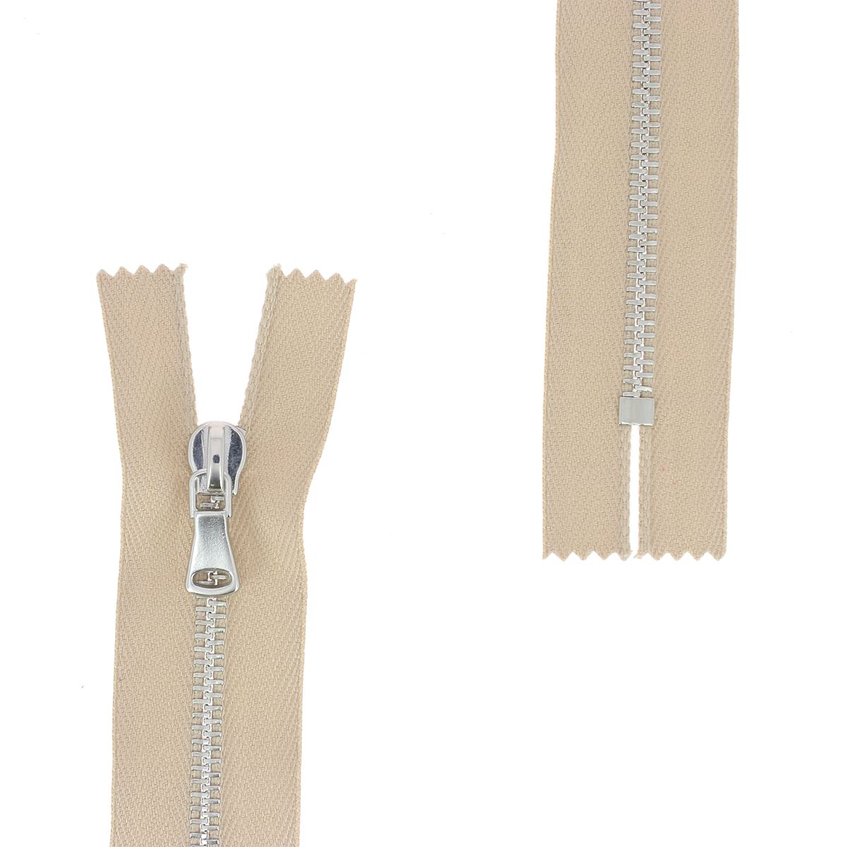 Fermeture à glissière MÉTAL 4mm - SUPRA - Nickelé - Deco Cuir