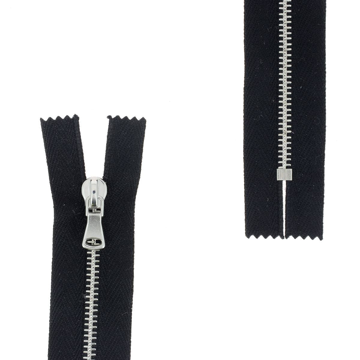 Fermeture à glissière MÉTAL 4mm - SUPRA - Nickelé - Deco Cuir