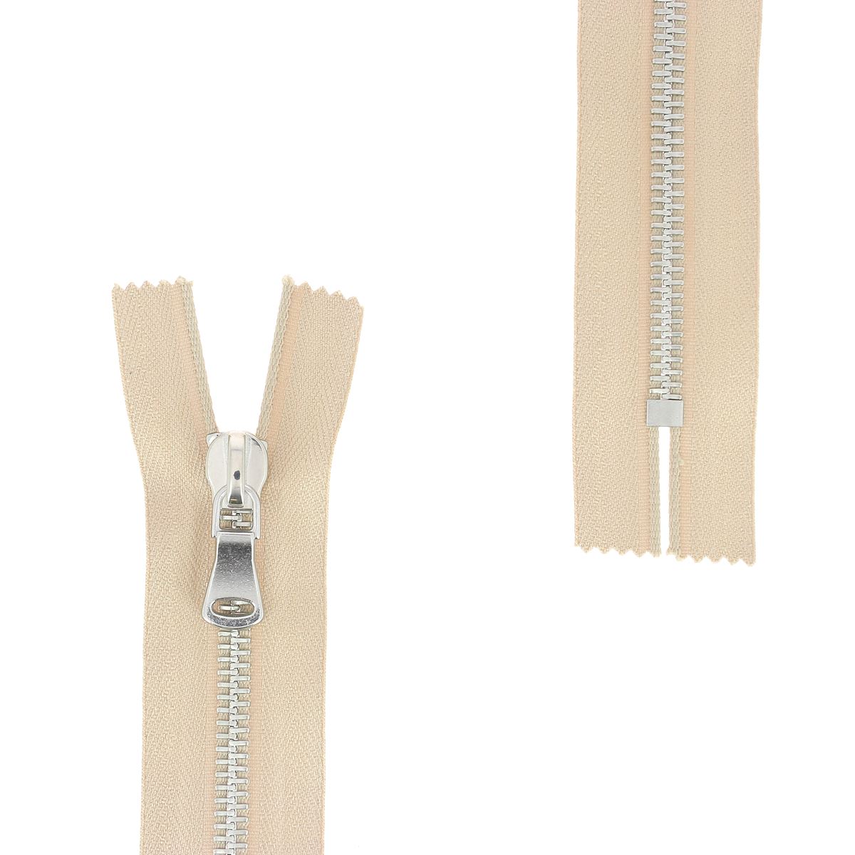 Fermeture à glissière MÉTAL 6mm - SUPRA - Nickelé - Deco Cuir