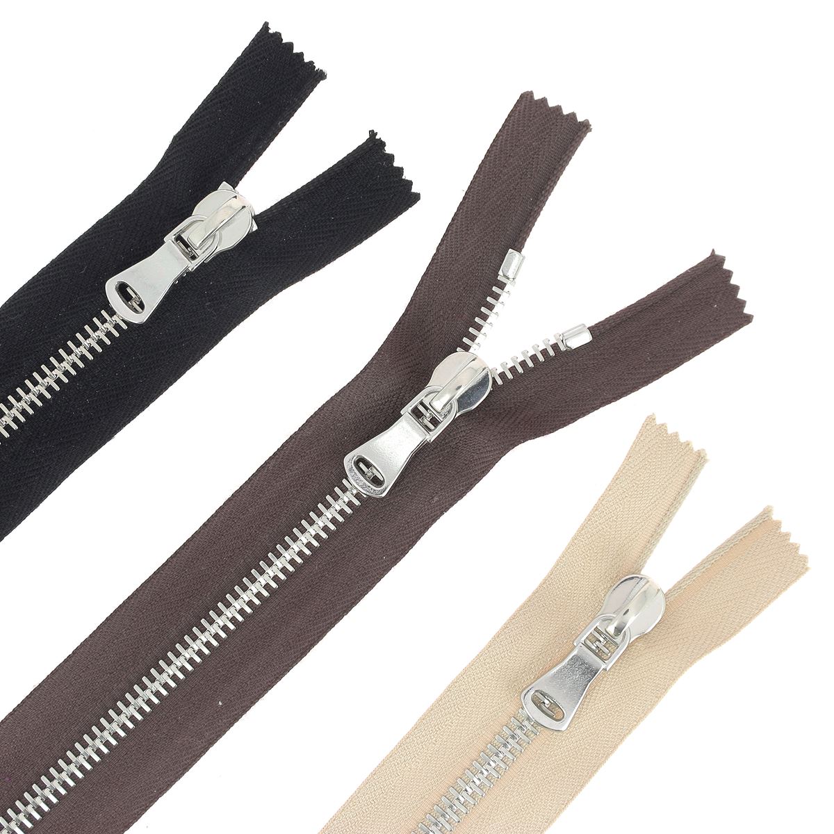 Fermeture à glissière MÉTAL 6mm - SUPRA - Nickelé - Deco Cuir