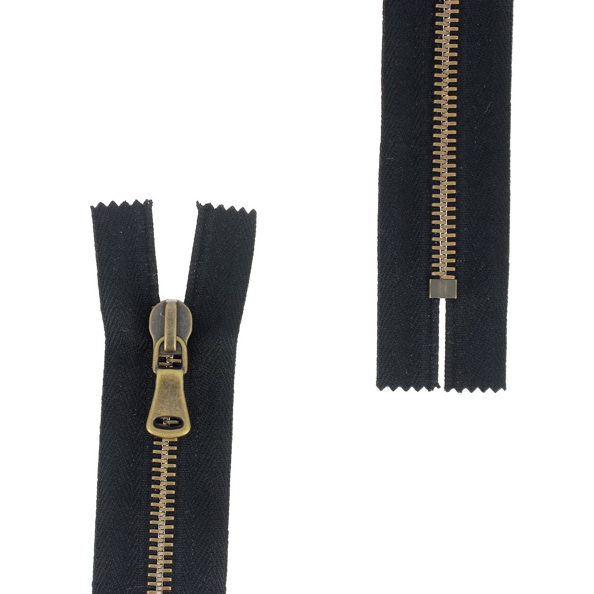 Fermeture à glissière MÉTAL 6mm - SUPRA - Laiton vieilli - Deco Cuir