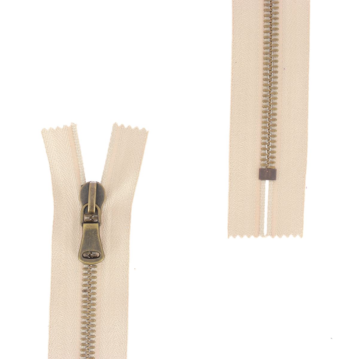 Fermeture à glissière MÉTAL 6mm - SUPRA - Laiton vieilli - Deco Cuir