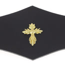 Concho croix chrétienne style fleuri - décoration sur cuir