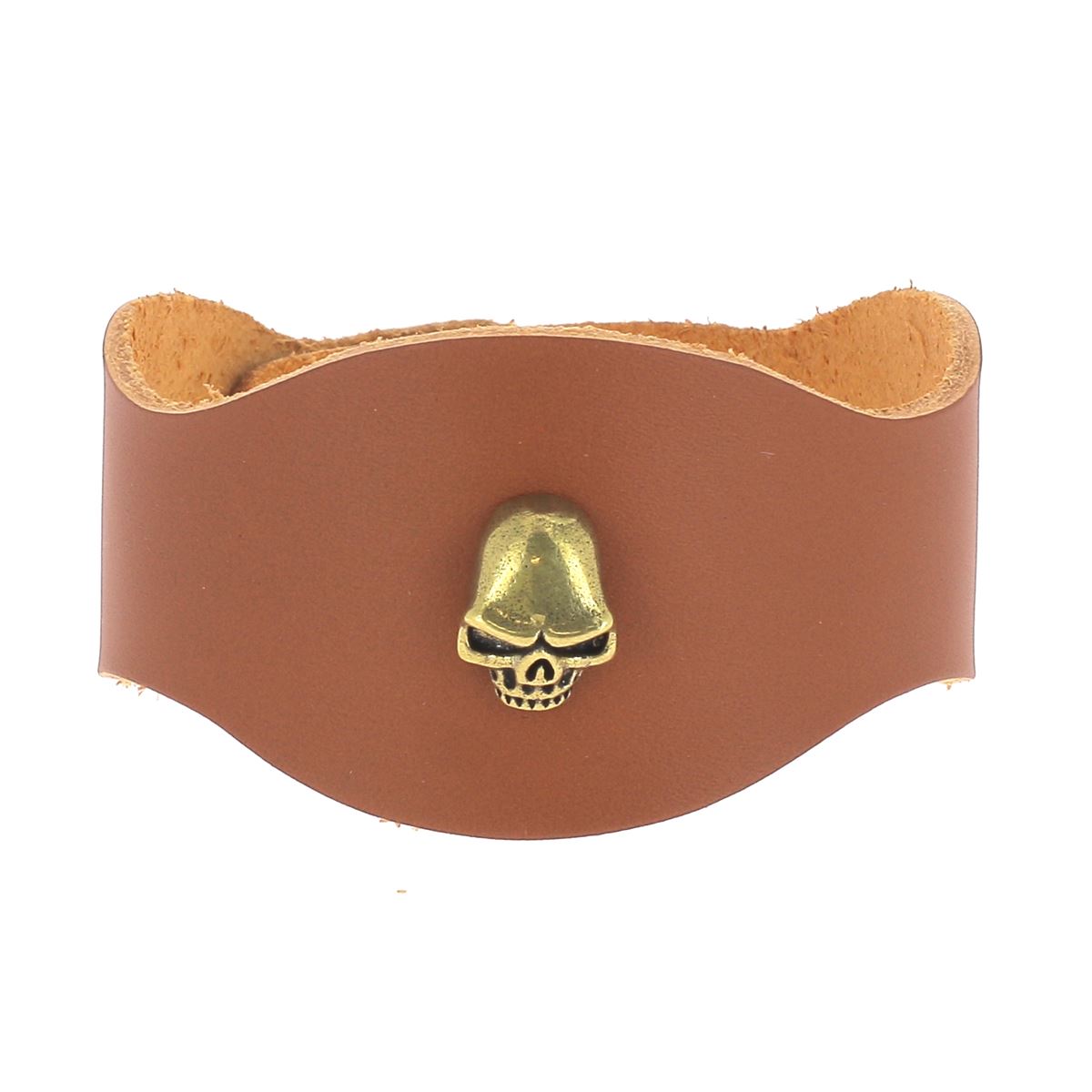 Bracelet en cuir tête de mort