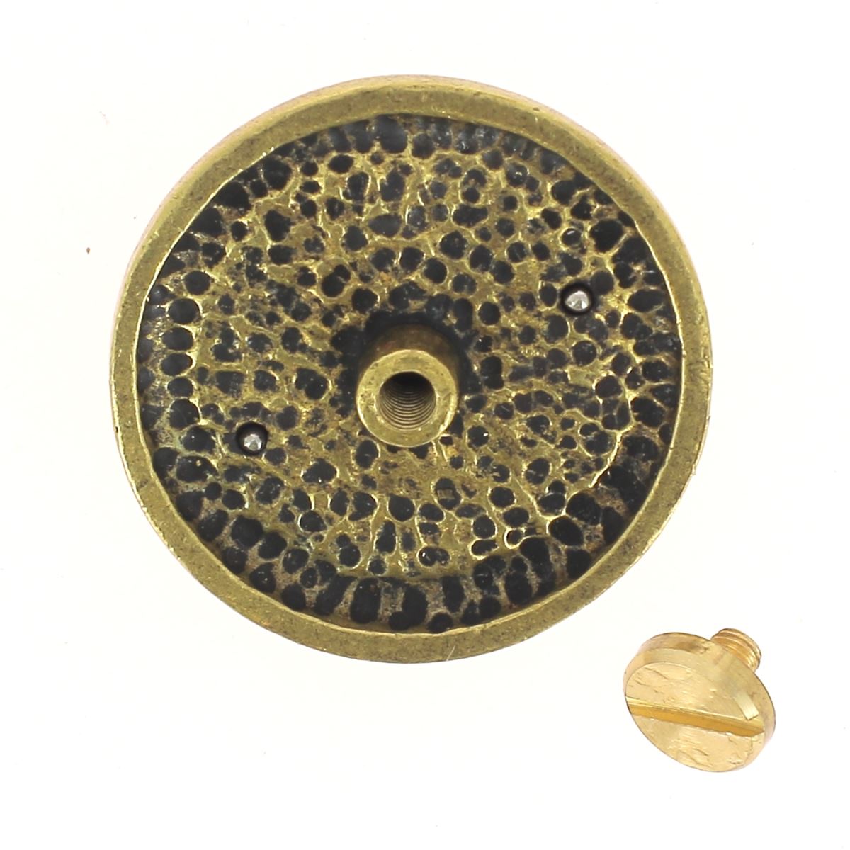 Concho à visser en laiton TÊTE DE MORT ENCERCLÉE - 30mm - Laiton vieilli