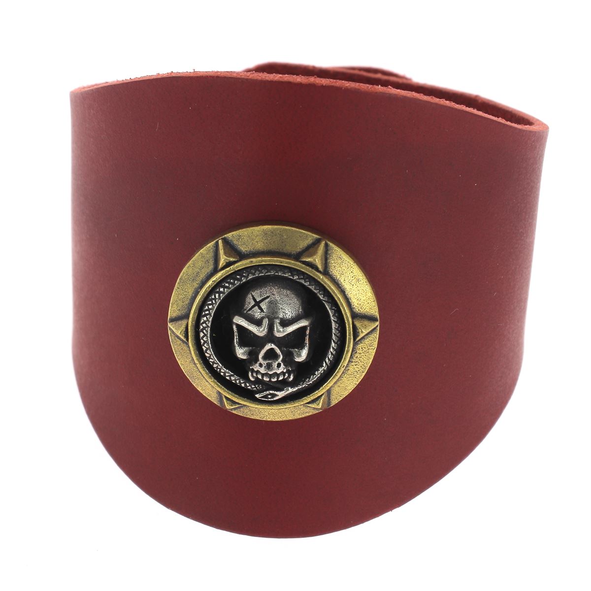 Bracelet en cuir tête de mort