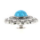 Concho fleur + pierre bleue - Accessoire pour cuir