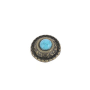 Bouton Concho rond à visser Tomi de 12mm, accessoire en métal bleu pour personnaliser vêtements et accessoires.