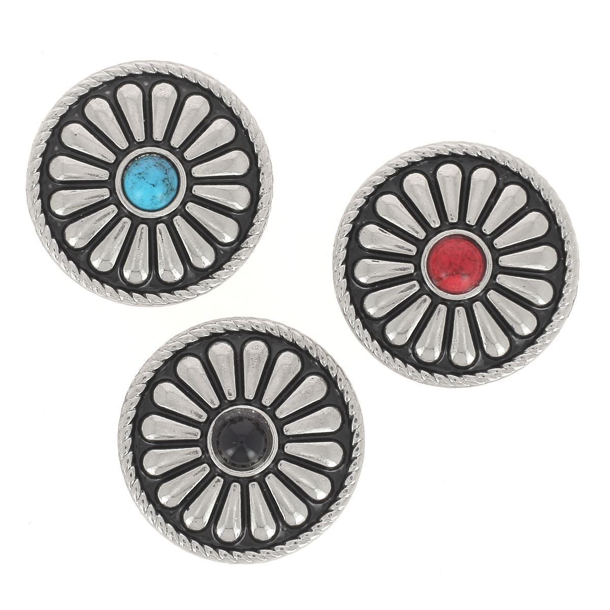 Concho à visser ROND Pâquerette - 26mm - Nickelé