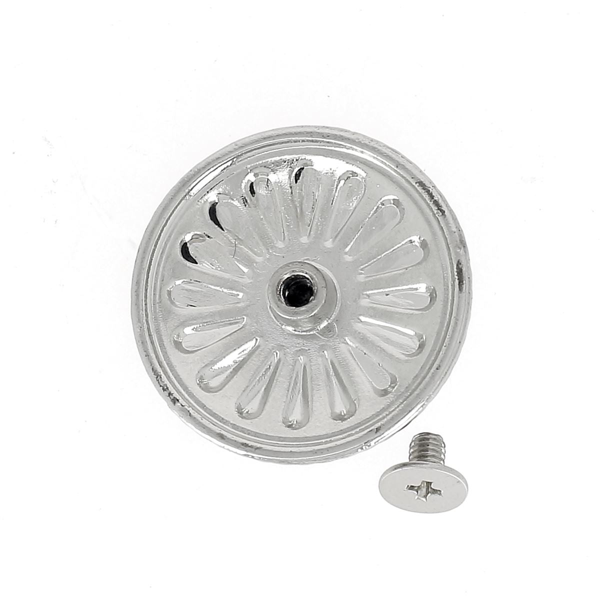 Concho à visser ROND Pâquerette - 26mm - Nickelé - Deco Cuir