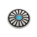 Concho à visser ROND Pâquerette - 26mm - Nickelé pierre bleue