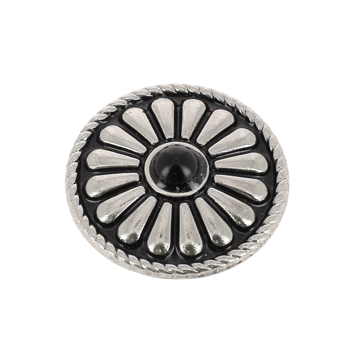 Concho à visser ROND Pâquerette - 26mm - Nickelé pierre noire