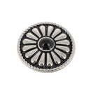 Concho à visser ROND Pâquerette - 26mm - Nickelé pierre noire