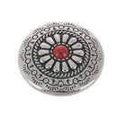 Concho à visser ROND Zalij - 30mm - Nickelé pierre rouge