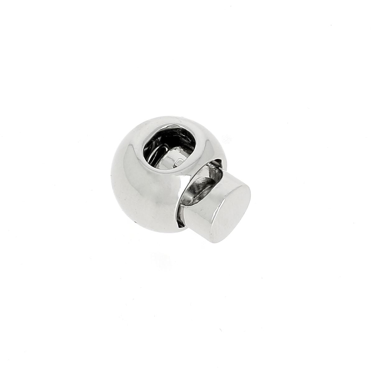 Fermoir stop lacet boule - Lacet de 2mm max - Nickelé