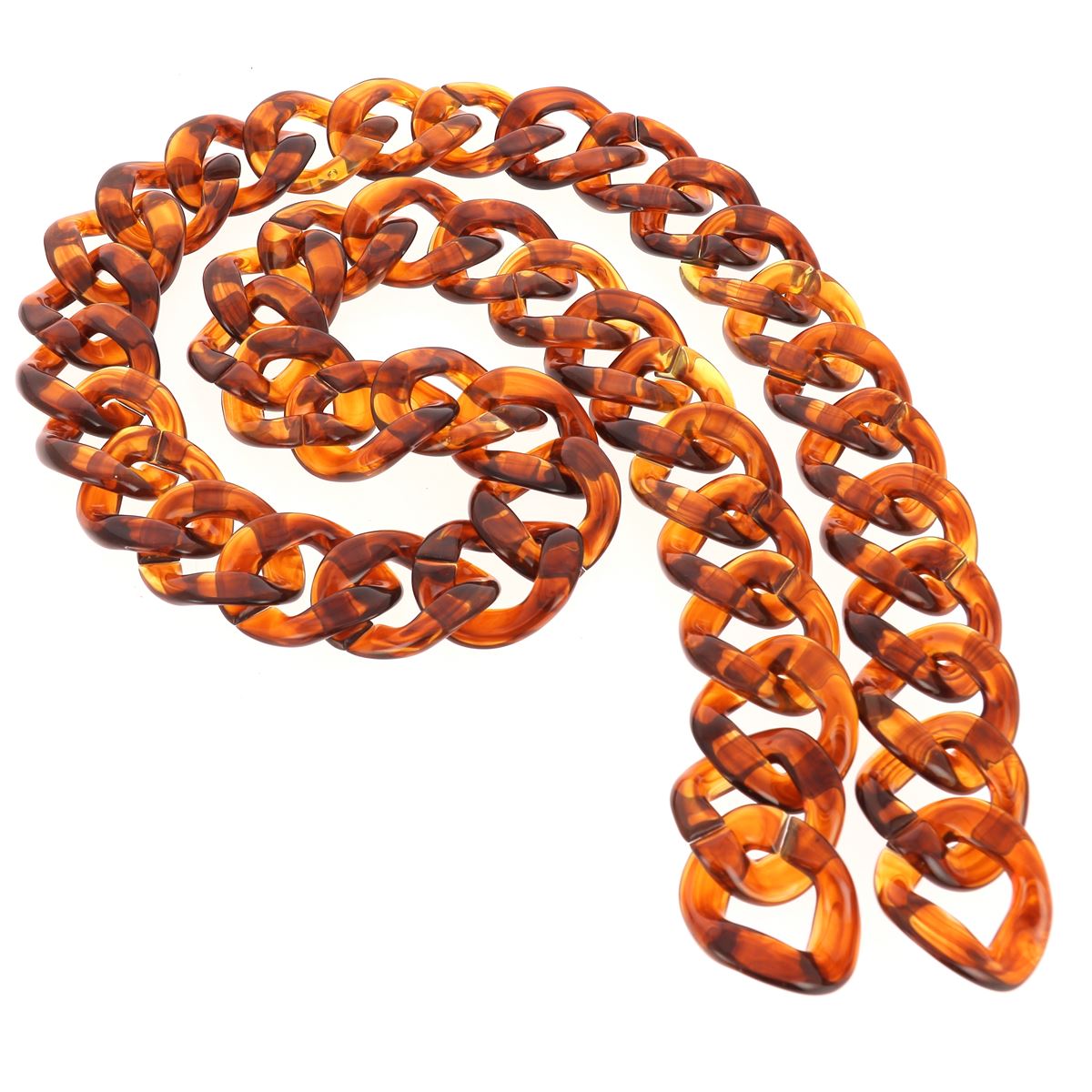 chaîne acrylique gros maillons - Marbré ambre
