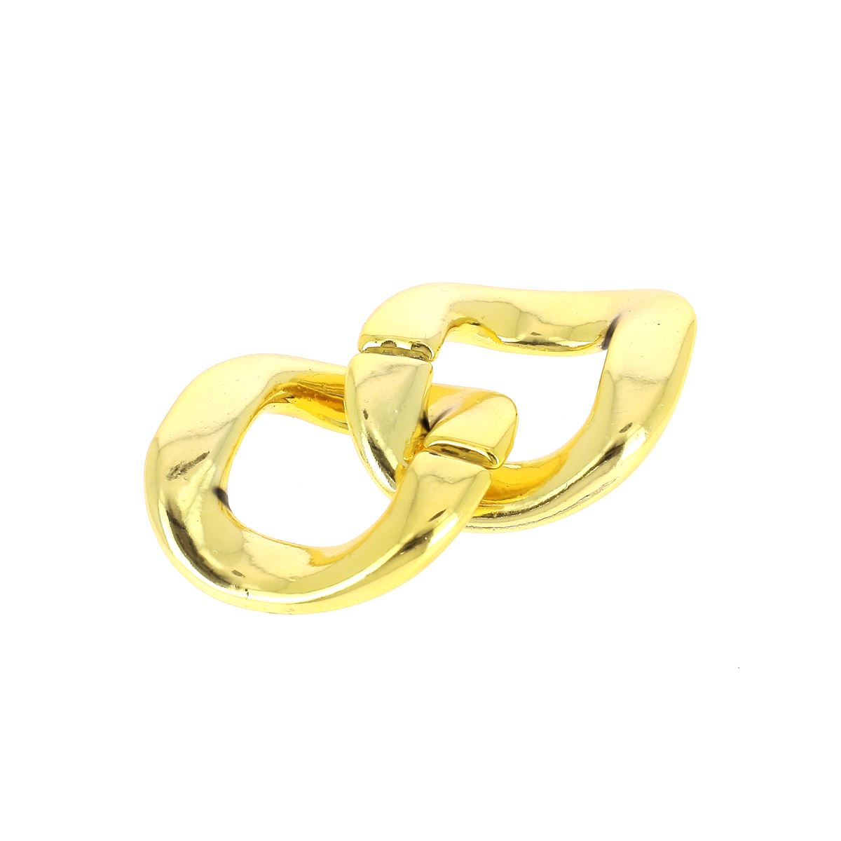 Lot de 2 gros maillons chaîne acrylique - Doré