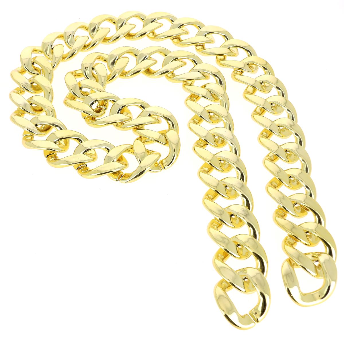 chaîne acrylique gros maillons - Doré