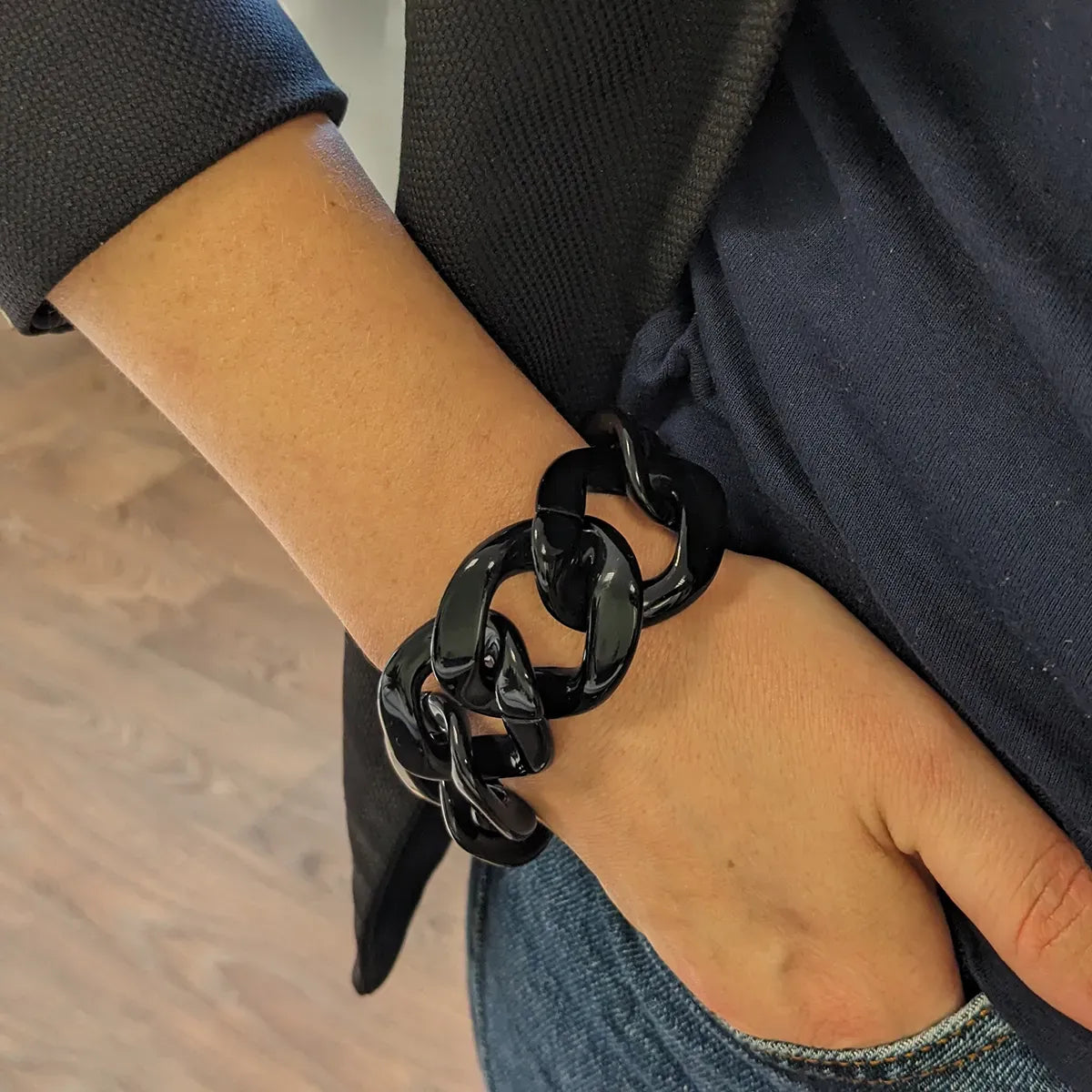 Bracelet avec chaîne à grosses mailles