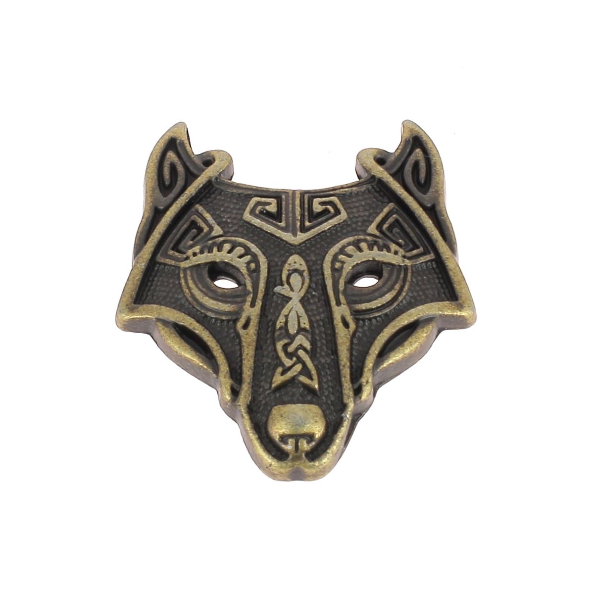 Concho à visser LOUP VIKING - 25X30mm - Laiton vieilli