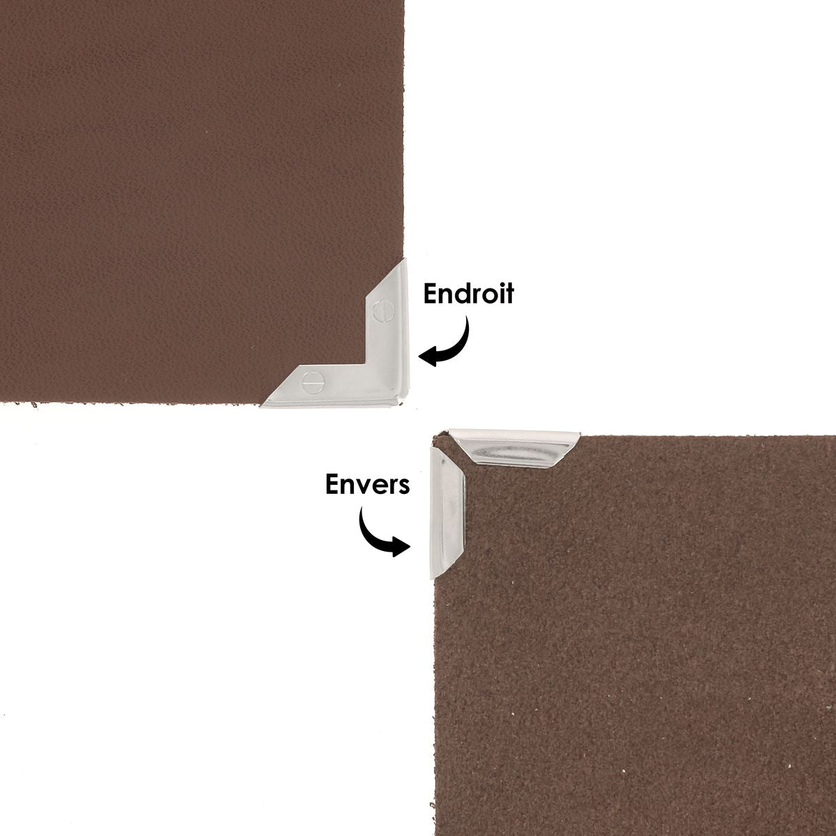 Coins en métal - 17x17mm