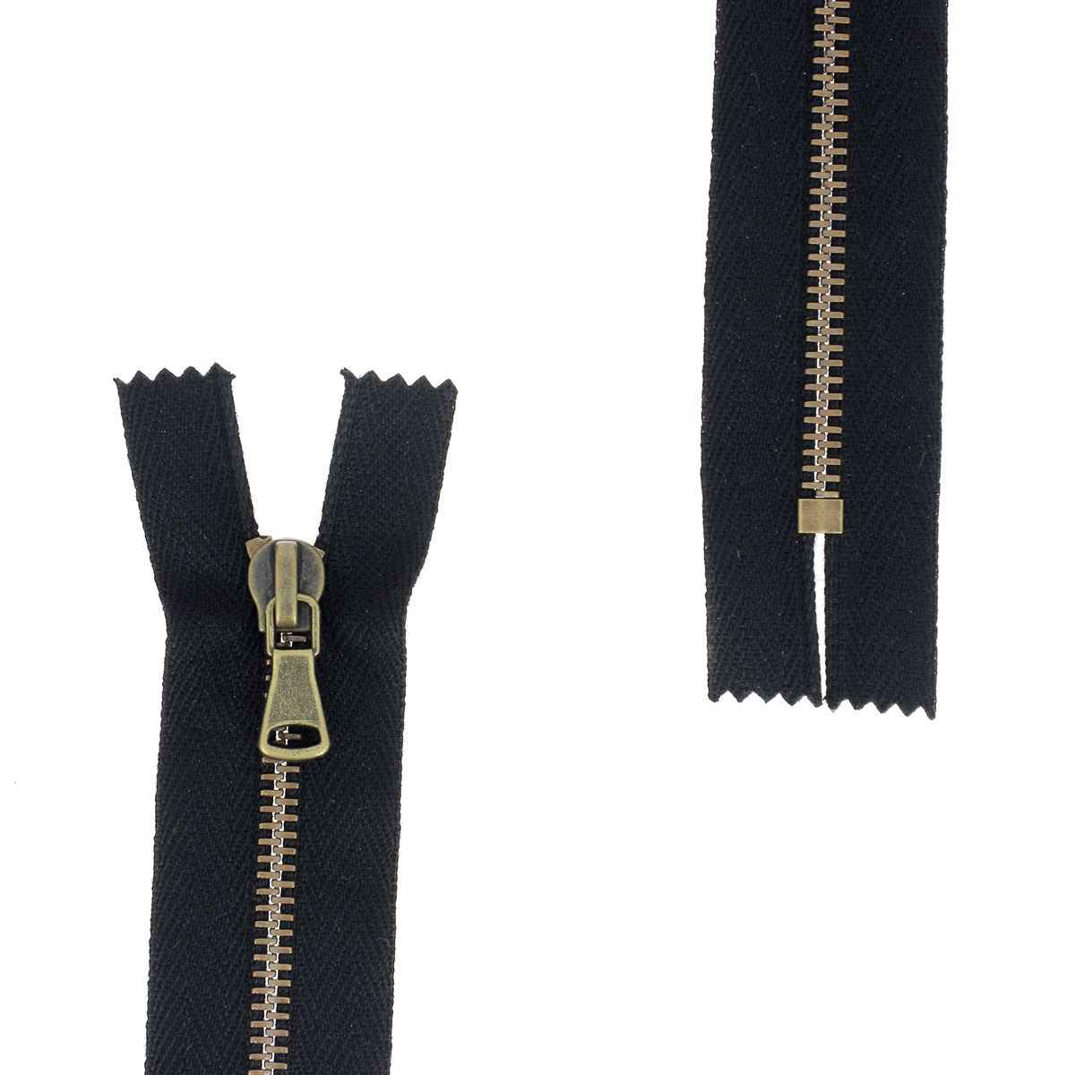 Fermeture à glissière MÉTAL 4mm - SUPRA - Laiton vieilli - Deco Cuir