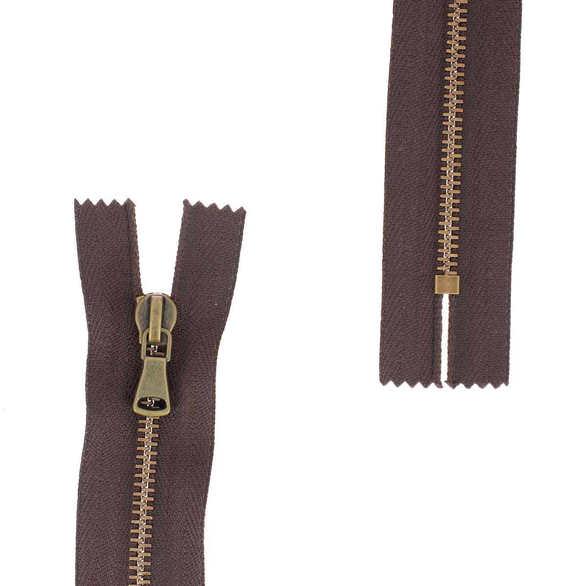 Fermeture à glissière MÉTAL 4mm - SUPRA - Laiton vieilli - Deco Cuir