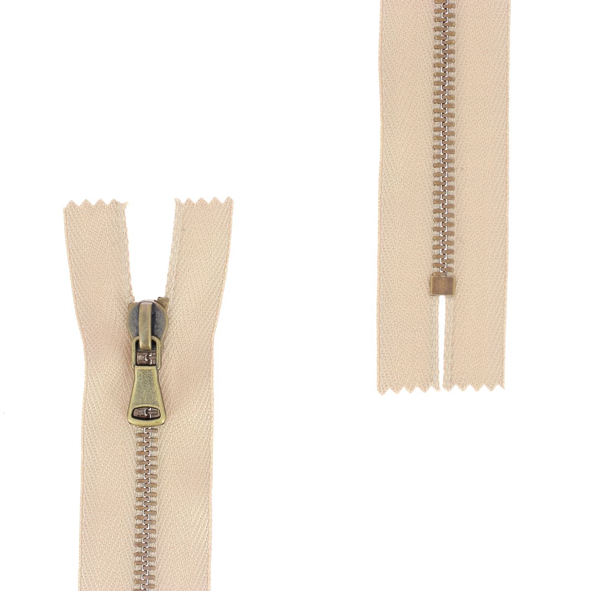 Fermeture à glissière MÉTAL 4mm - SUPRA - Laiton vieilli - Deco Cuir