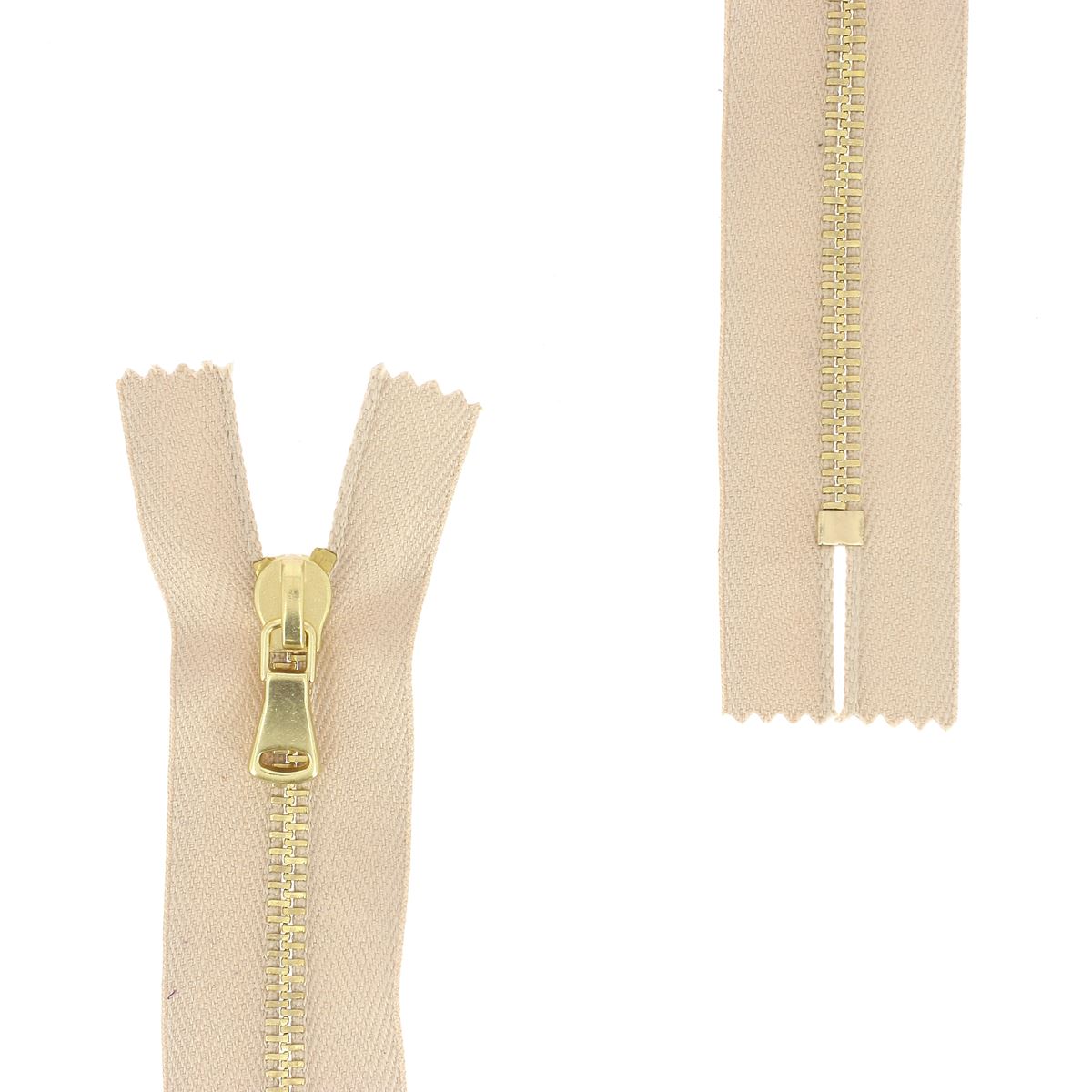 Fermeture à glissière MÉTAL 4mm - SUPRA - Laiton - Deco Cuir