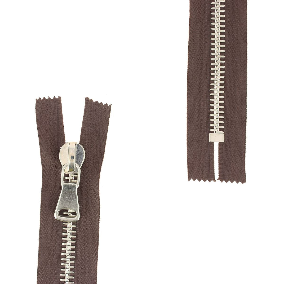 Fermeture à glissière MÉTAL 8mm - SUPRA - Nickelé - Deco Cuir