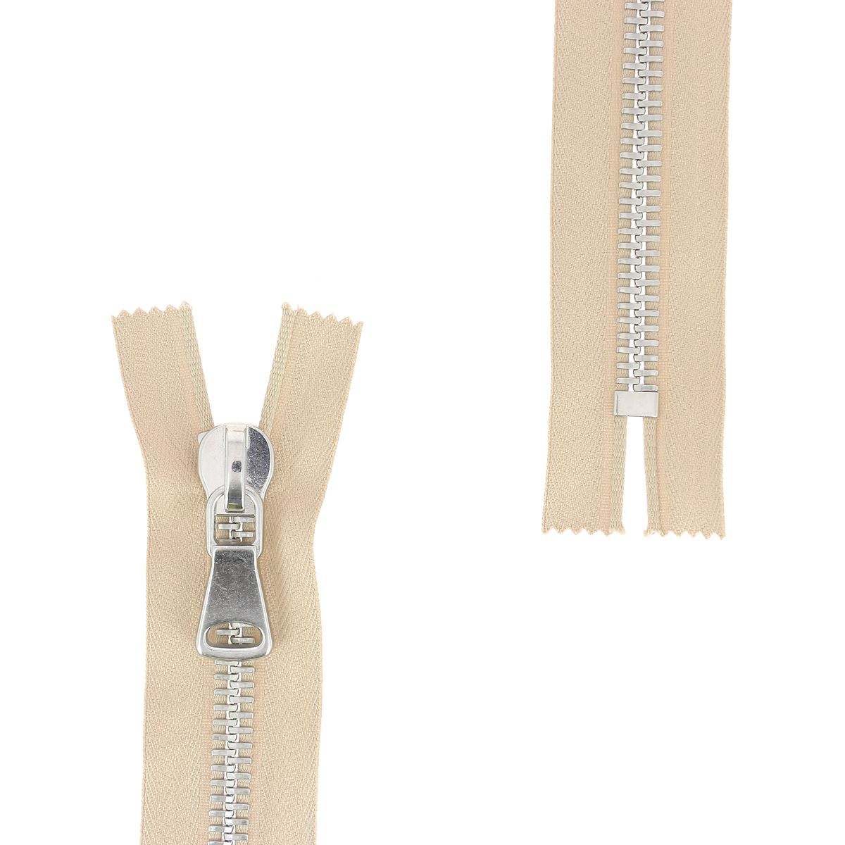 Fermeture à glissière MÉTAL 8mm - SUPRA - Nickelé - Deco Cuir