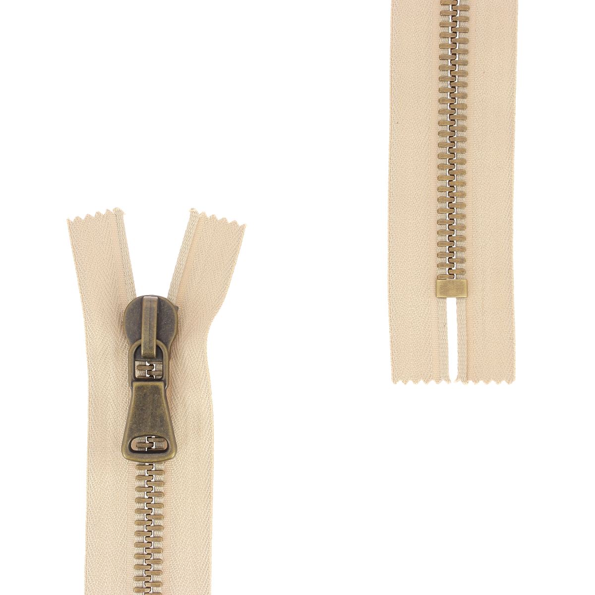 Fermeture à glissière MÉTAL 8mm - SUPRA - Laiton vieilli - Deco Cuir