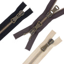 Fermeture à glissière double curseur MÉTAL 8mm - SUPRA - Laiton vieilli - Deco Cuir