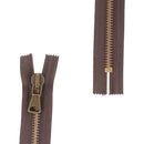 Fermeture à glissière double curseur MÉTAL 8mm - SUPRA - Laiton vieilli - Deco Cuir