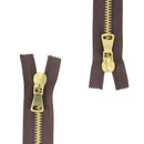 Fermeture à glissière double curseur MÉTAL 8mm - SUPRA - Laiton - Deco Cuir