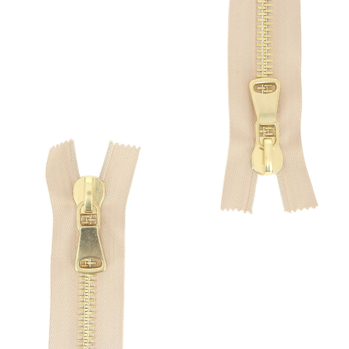 Reißverschluss Schwarz-gold, Metall (Messing), 65 Cm Länge, Für Jacken & Taschen