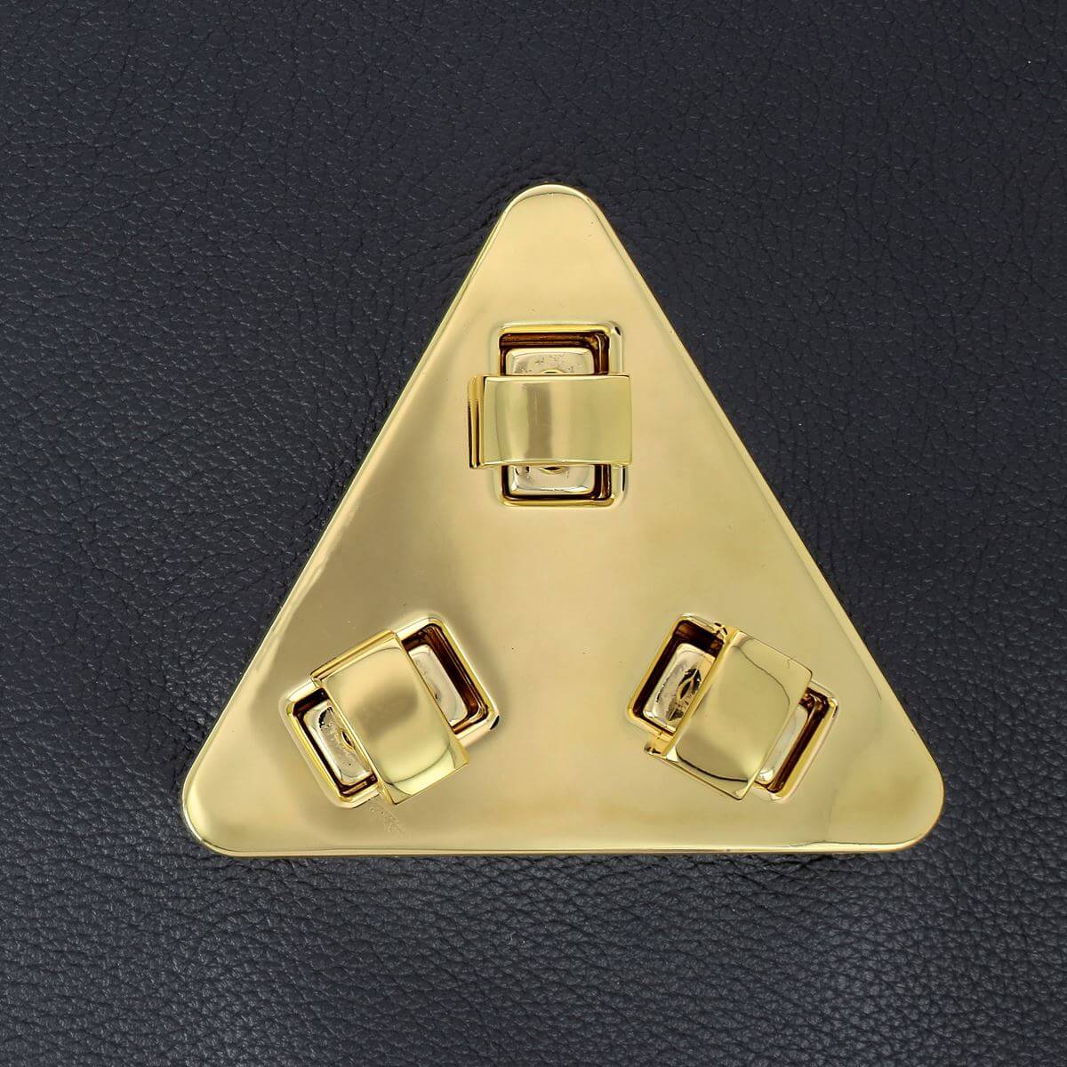 Grand fermoir triangle 3 tourniquets pour sac - 76x68mm - Doré clair