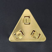 Grand fermoir triangle 3 tourniquets pour sac - 76x68mm - Doré clair