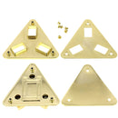 Grand fermoir triangle 3 tourniquets pour sac en cuir DIY - 76x68mm - Doré clair