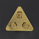 Grand fermoir triangle 3 tourniquets pour sac - 76x68mm - Laiton vieilli