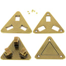 Grand fermoir pour sac - triangle avec 3 tourniquets - 76x68mm - Laiton vieilli