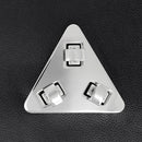 Grand fermoir triangle 3 tourniquets pour sac - 76x68mm - Nickelé