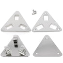 Grand fermoir pour sac - triangle avec 3 tourniquets - 76x68mm - Nickelé