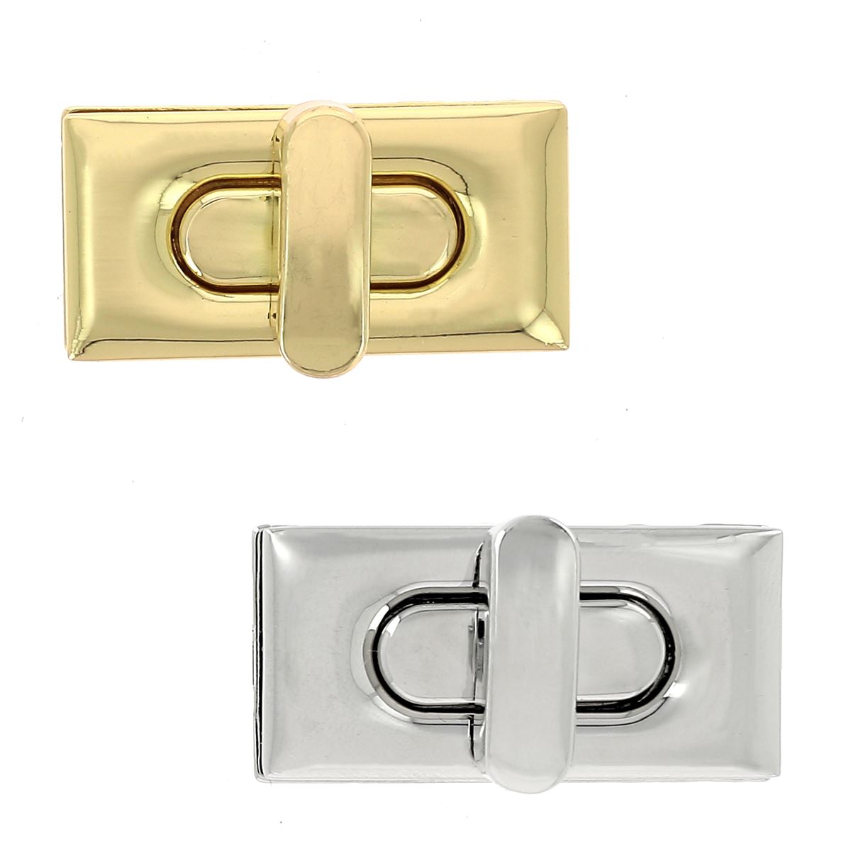 Fermoir tourniquet pour sac -RECTANGLE 18x36mm - Sac en cuir DIY - 2 finitions au choix