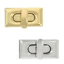 Fermoir tourniquet pour sac -RECTANGLE 18x36mm - Sac en cuir DIY - 2 finitions au choix