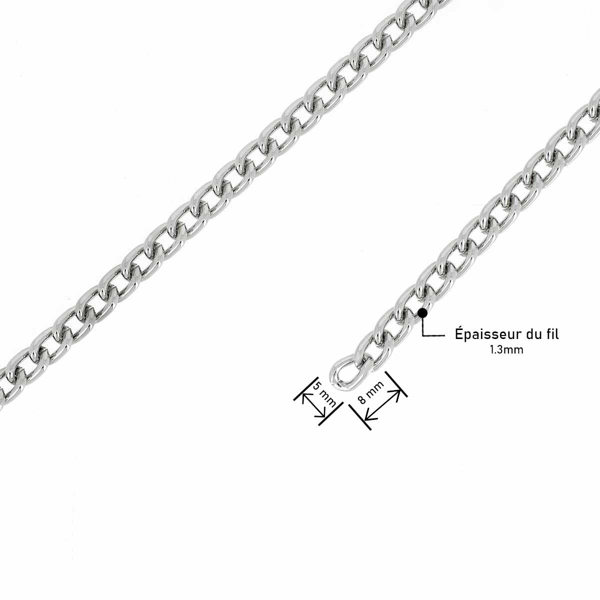 Dimensions mailles de chaîne de sac Caracas - Vendue au mètre