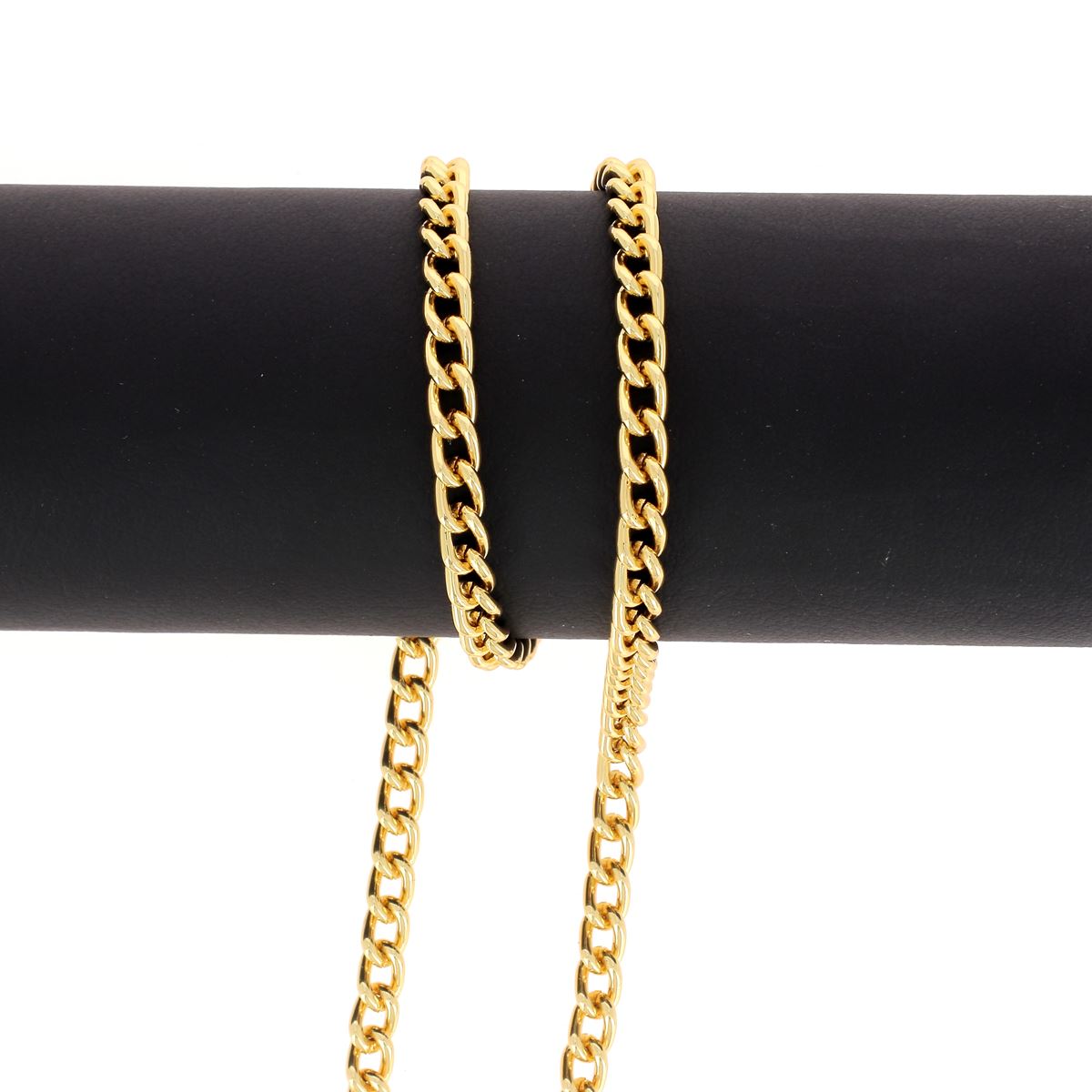 Chaîne de sac en aluminium doré luxe, maille 8 x 5 mm