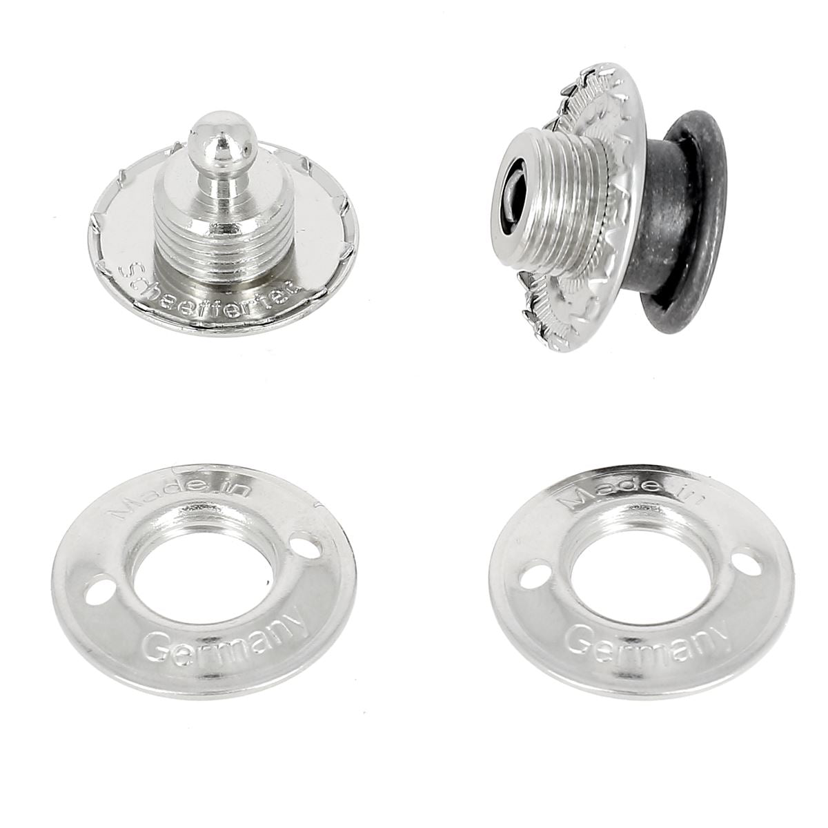 Fermeture autobloquante LOXX - Nickelé et Quadrillage noir