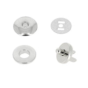 Fermoir TOP magnétique à sertir - ROND - 17mm - Nickelé