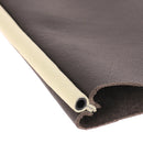 Passepoil en cuir avec jonc en PVC noir 